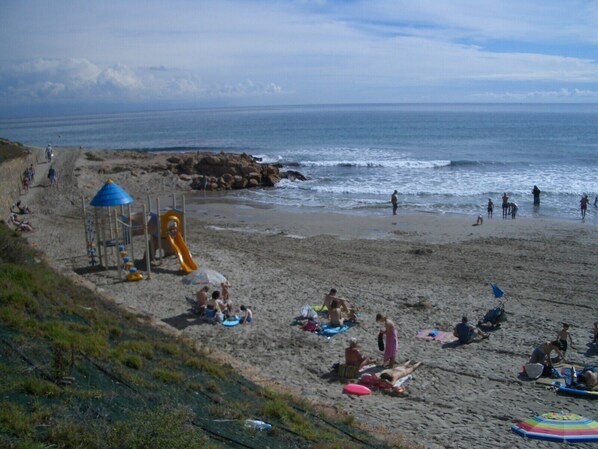 Sun-loungers, beach towels