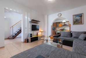 TV, DVD player, stereo