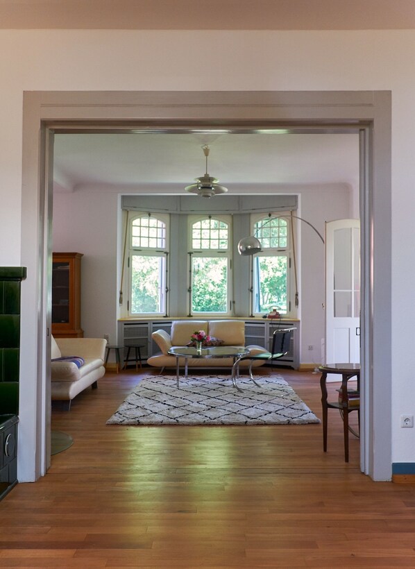 TV, fireplace, DVD player, books