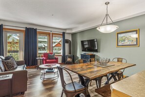 TV, peis, bøker og filmbibliotek