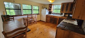 Fridge, microwave, oven, stovetop - A secluded cabin on the Buffalo Nation River with beautiful views and wildlife. (St. Joe)