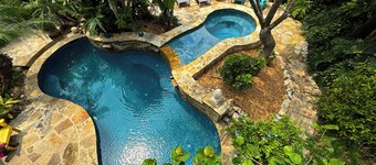 Beach House Oasis with Private Heated Pool & NEW Cascading Hot Tub