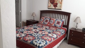 4 bedrooms, desk, iron/ironing board, travel cot