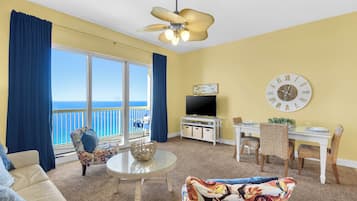 Smart TV, DVD player, books, video library