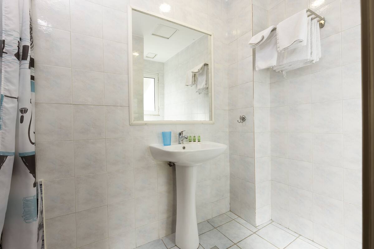 triple room | bathroom | shower, free toiletries, hair dryer, towels