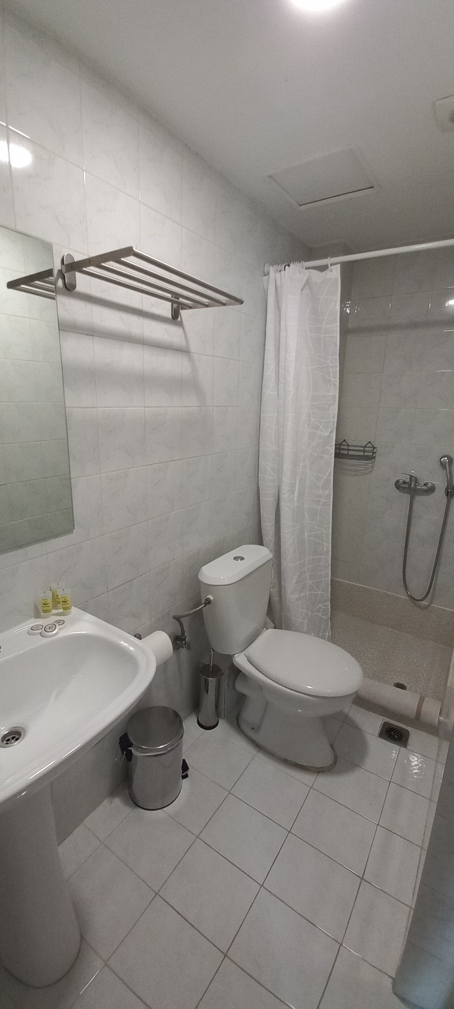basic triple room | bathroom | shower, free toiletries, hair dryer, towels