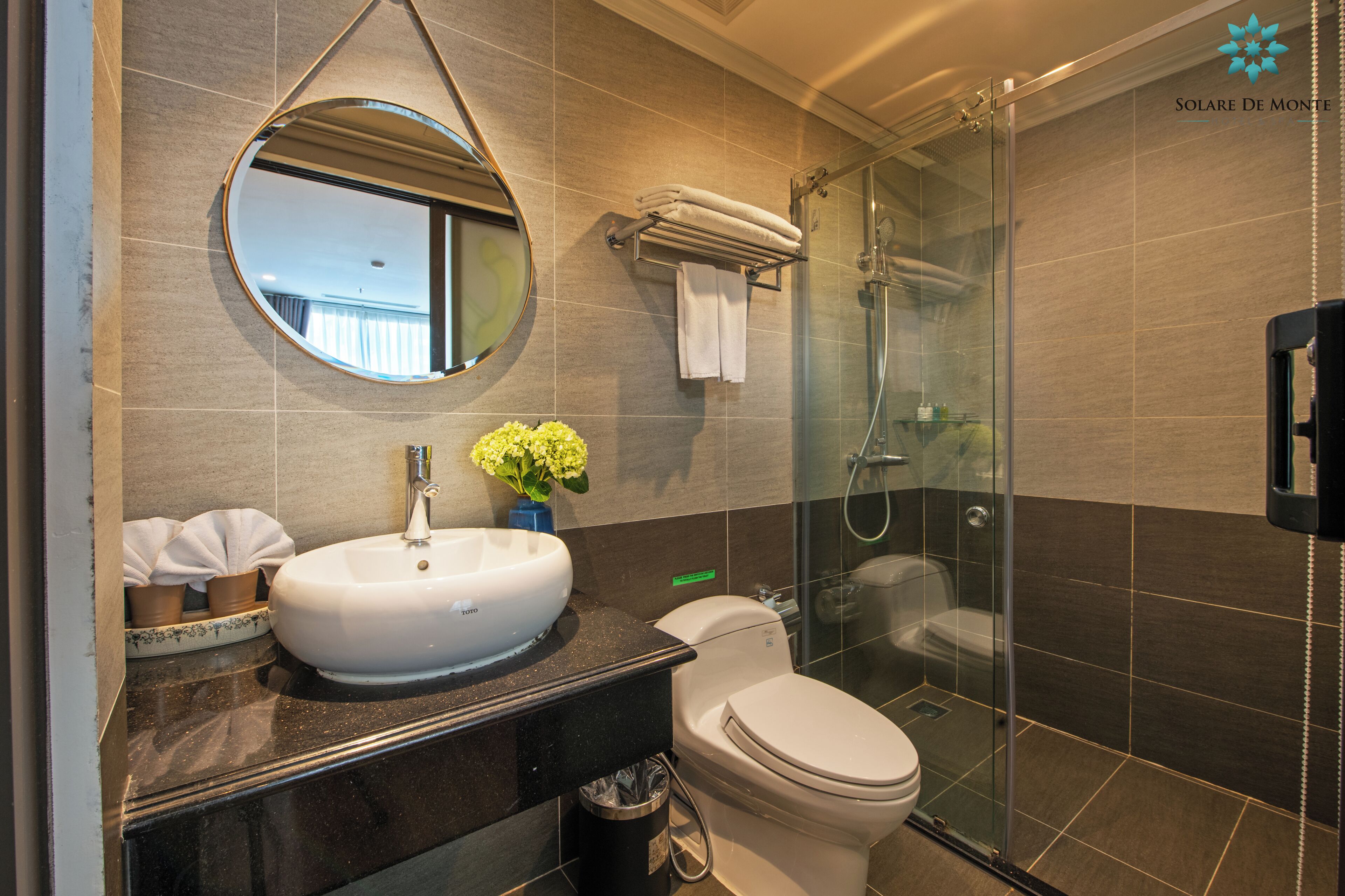 rainfall showerhead, free toiletries, hair dryer, bathrobes