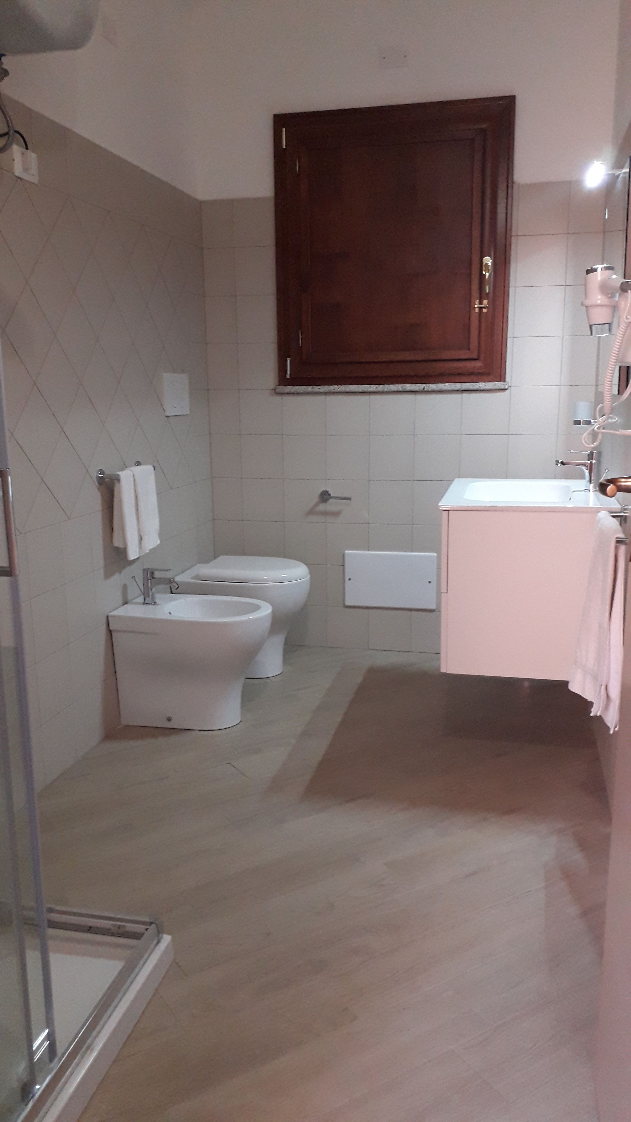 shower, rainfall showerhead, hair dryer, bidet