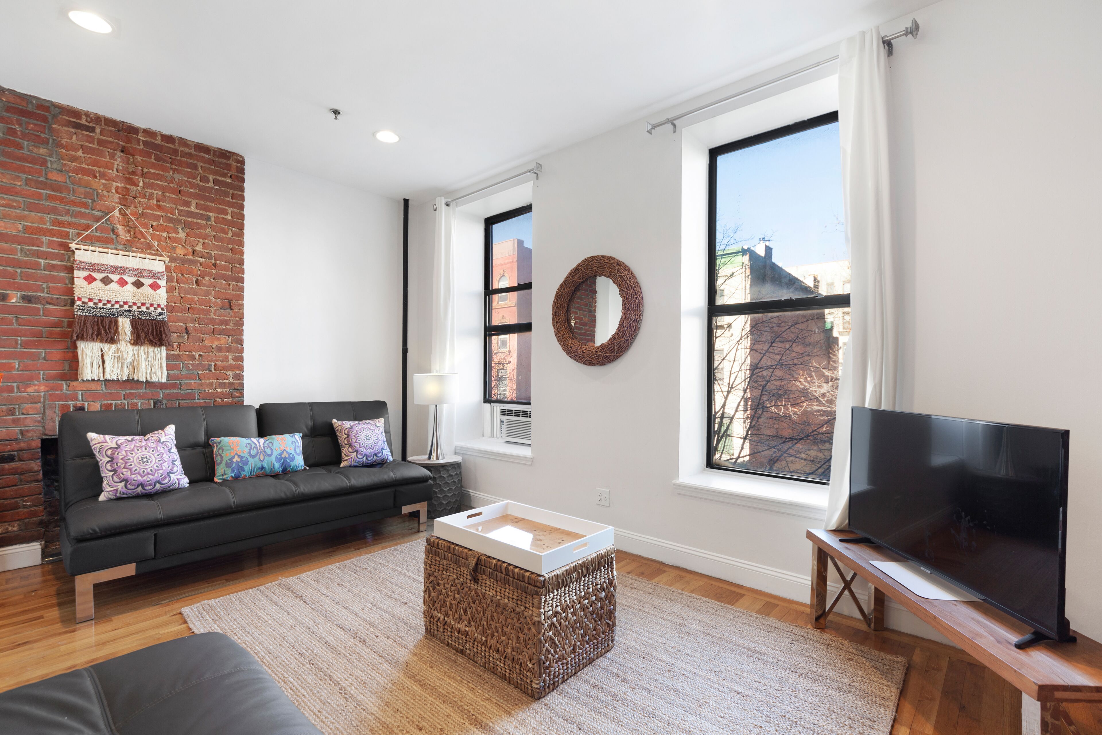 Flat-screen TV, books