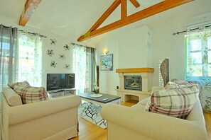 Télévision, cheminée