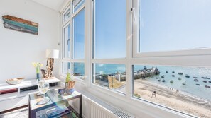 View from property - 6 Sunnyside, Penthouse Apartment With Spectacular sea Views on Seafront of The Wharf, St Ives. Harbour Front Position. Free Wifi (St Ives)