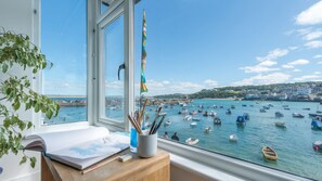 View from room - Two Harbour House, Right on the Wharf Seafront of St Ives Overlooking the Harbour and Beach. Allocated Parking in Garage. Free Wifi (St Ives)