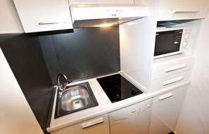 Studio Apartment | Özel mutfak | Set üstü ocak, kâğıt havlu 