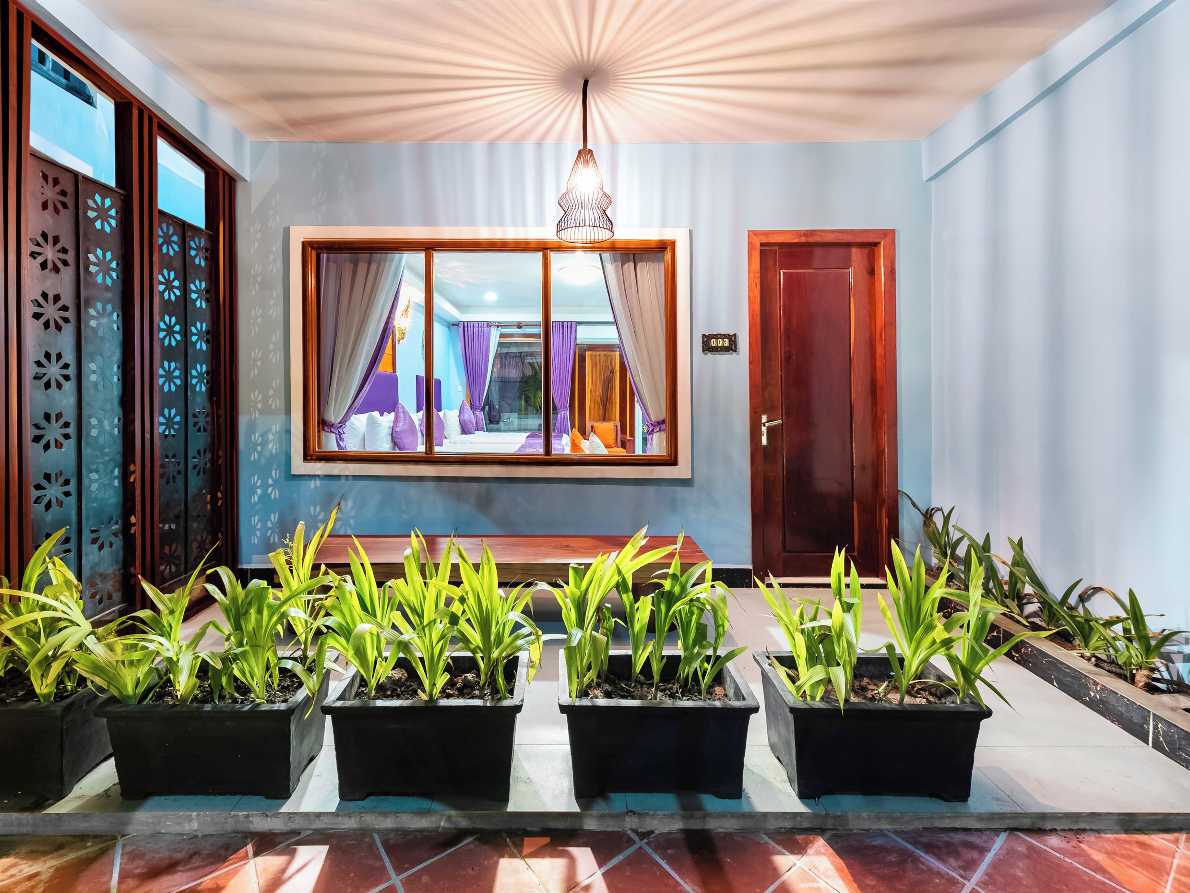 premier deluxe twin with pool view | terrace/patio