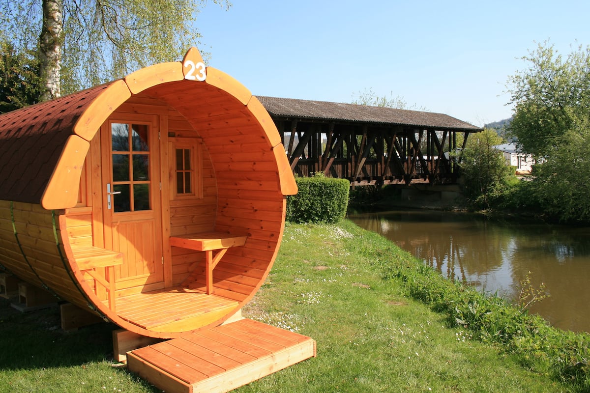 Luxury Cabin (Luxuskuschelfass) | Terrace/patio