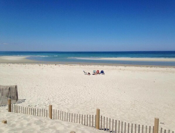 Plage à proximité, chaises longues, serviettes de plage