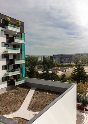 Romantic Apartment | Private kitchen | Full-size fridge, microwave, oven, stovetop - Ares Aparthotel (Cluj-Napoca)