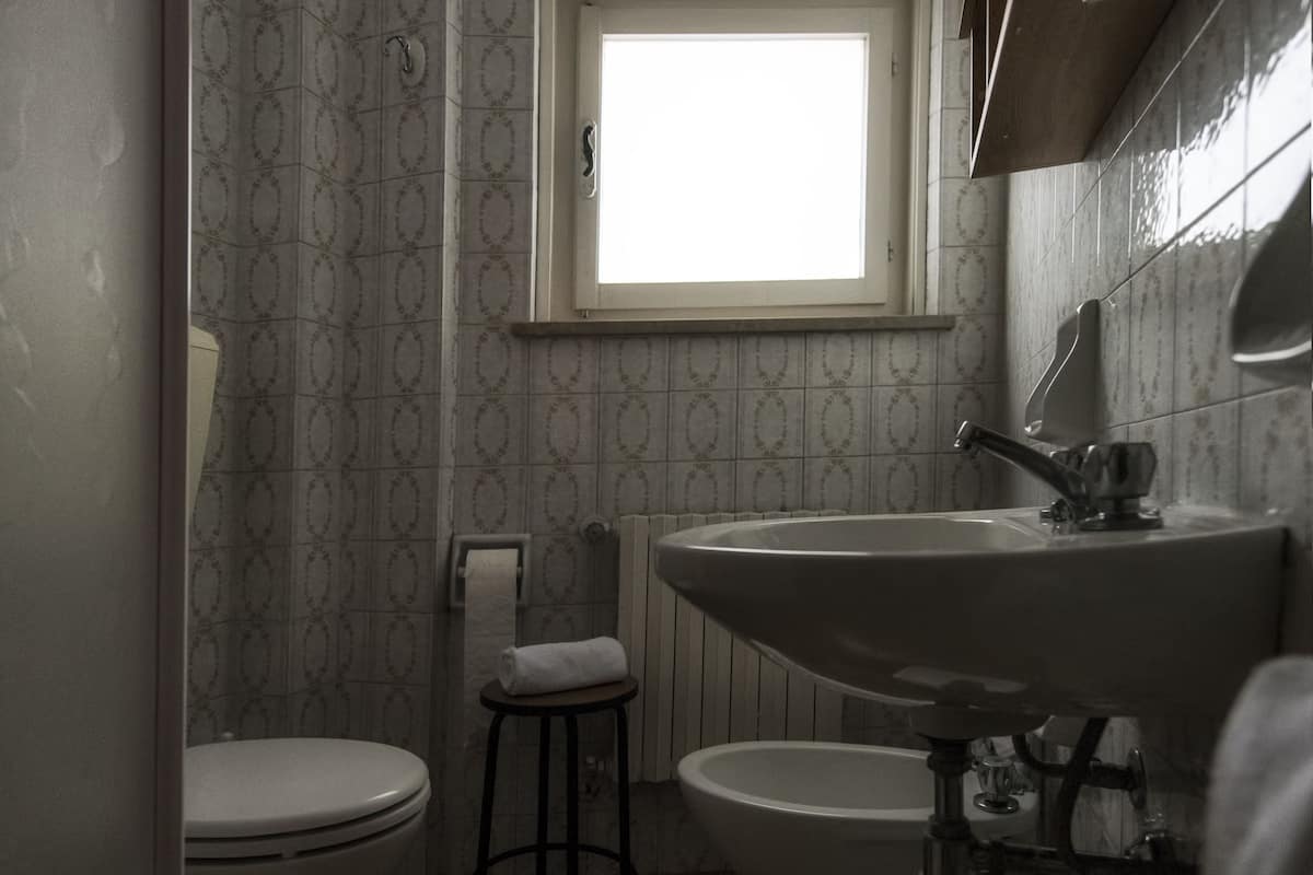 Shower, free toiletries, hair dryer, bidet