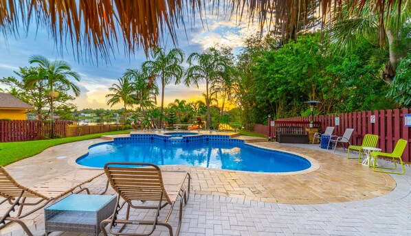 Outdoor pool, a heated pool