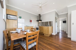Fridge, microwave, dishwasher, toaster