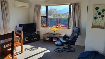 Smart TV, DVD player, books, stereo