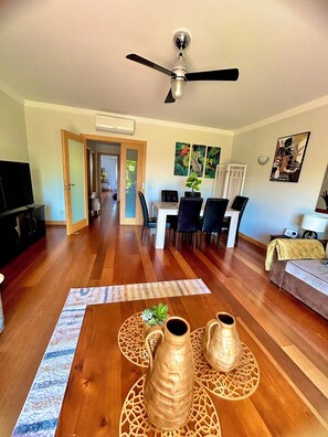 Smart TV, DVD player, books