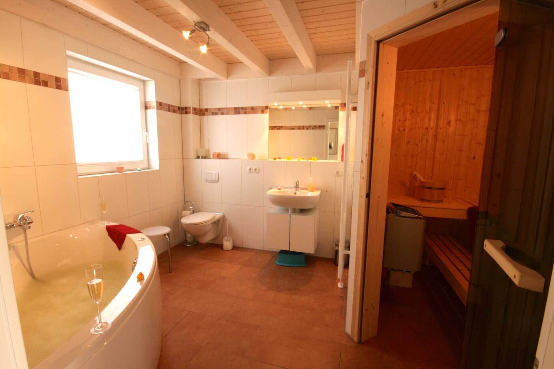 Een douche, een bubbelbad, een haardroger