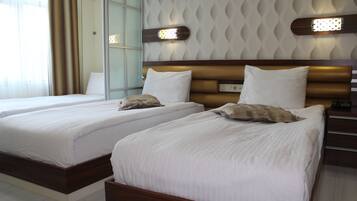 In-room safe, desk, soundproofing, free cribs/infant beds