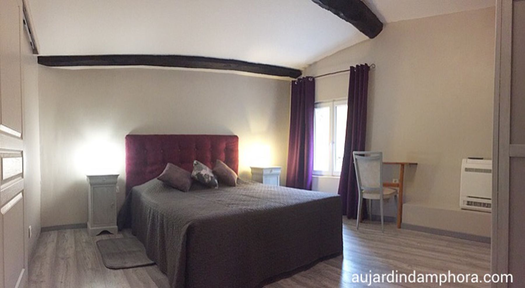 Individually decorated, individually furnished, desk, iron/ironing board