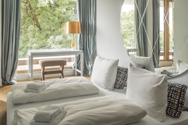 Quarto família, terraço (48 qm) | 1 quarto, roupas de cama premium, cortinas blackout