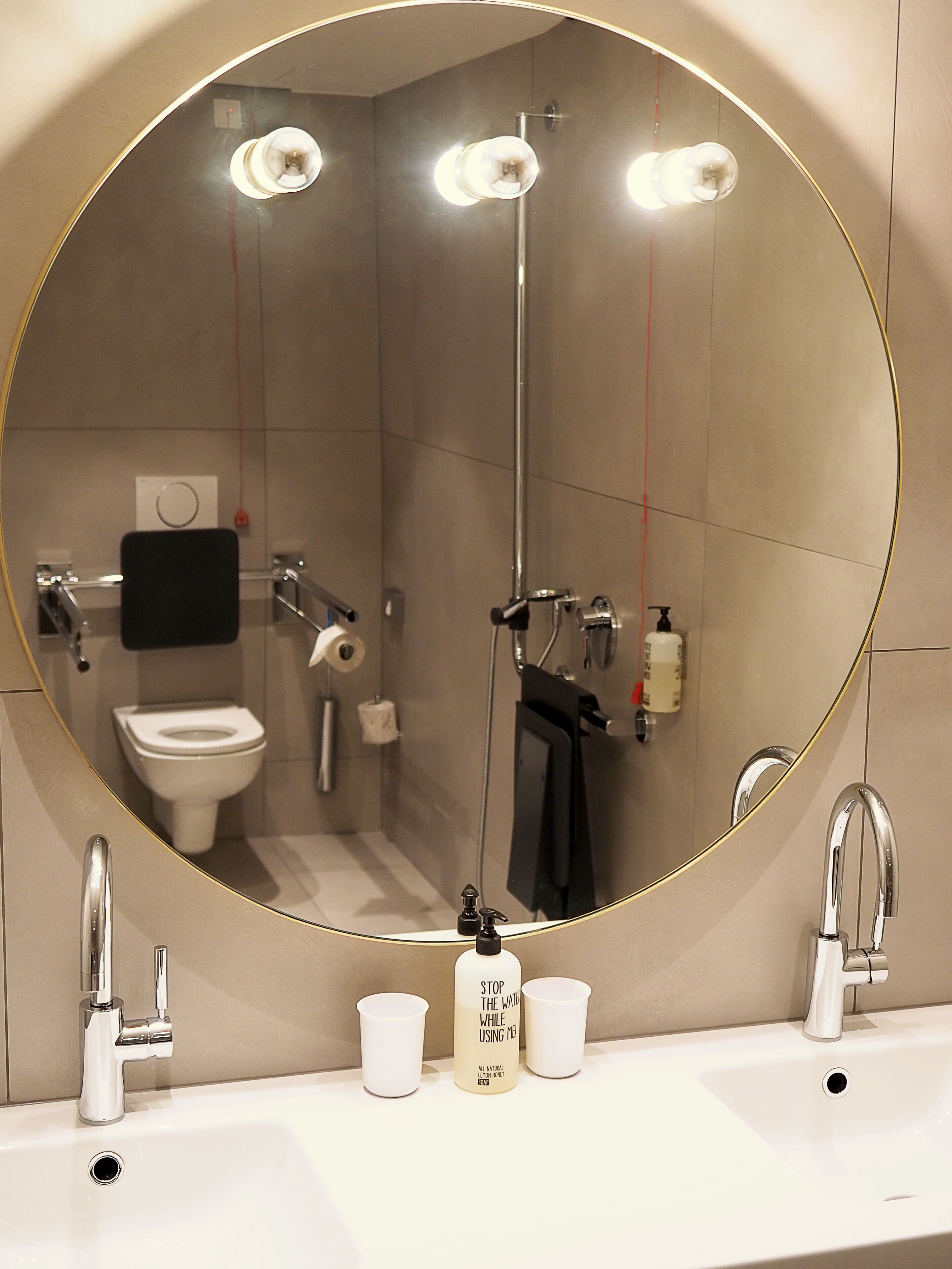 double room, accessible | bathroom | shower, eco-friendly toiletries, heated floors, towels