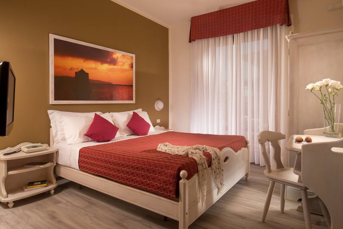 Chambre Double ou avec lits jumeaux, balcon, vue jardin