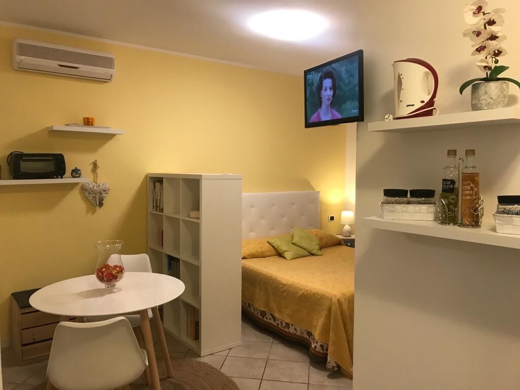 Studio, Kochnische | Wohnzimmer | 22-Zoll-Smart-TV mit Satellitenempfang, Fernseher
