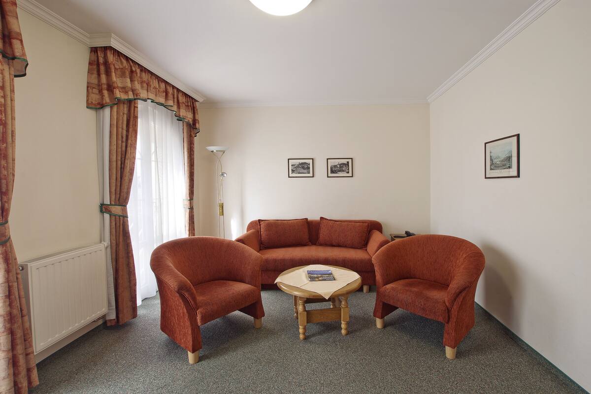 Deluxe Suite, 1 Queen Bed, City View | In-room safe, WiFi (free), bed sheets