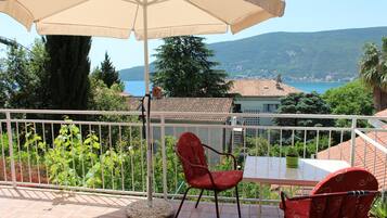 Basic Studio, 1 Double Bed, Sea View | Terrace/patio