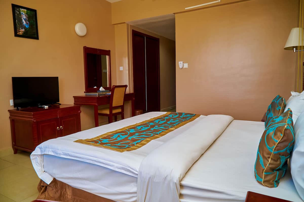 Chambre Standard double | Bureau, fer et planche Ă repasser, accĂšs au Wi-Fi (inclus)