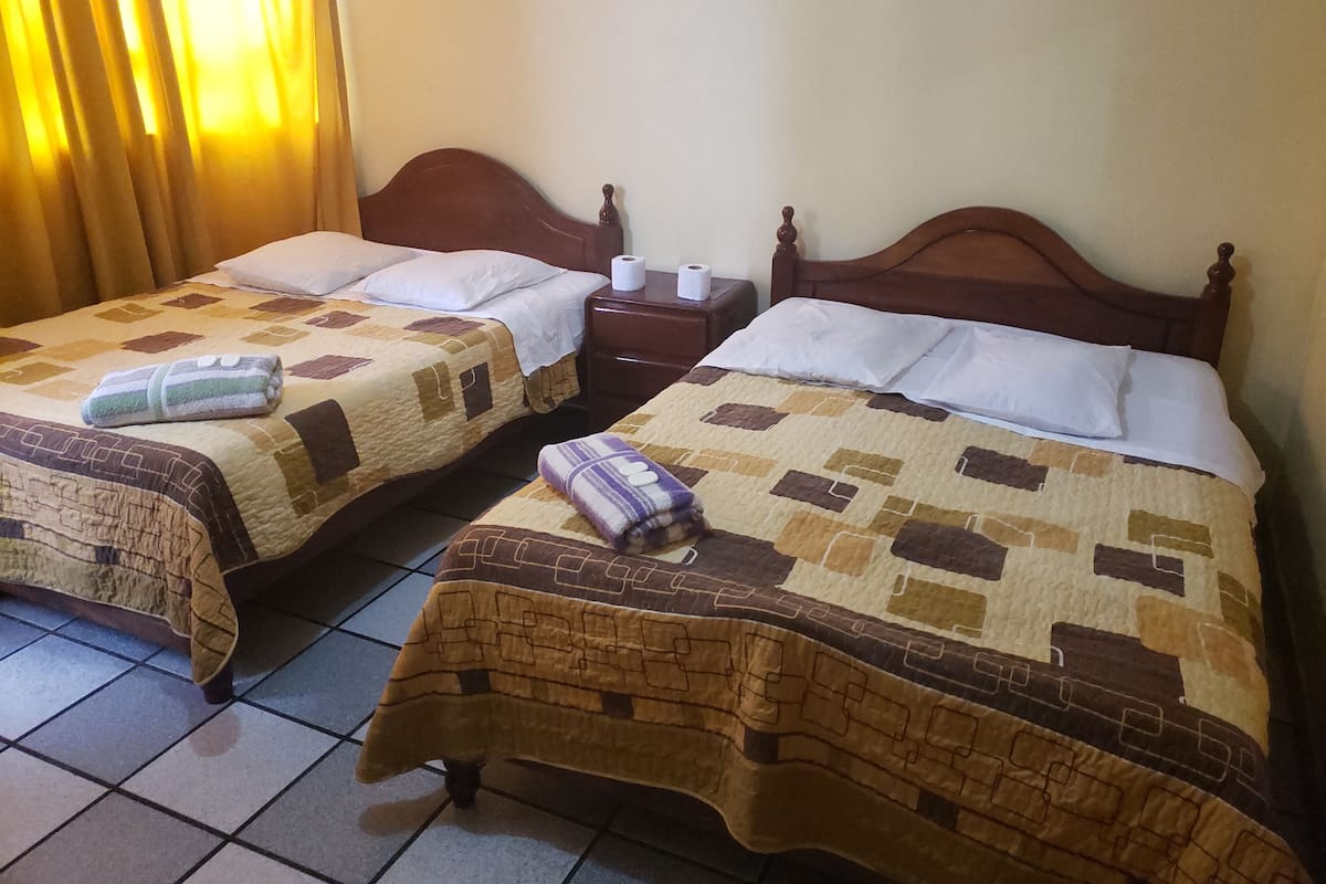 Twin Room, 2 Double Beds, Non Smoking | Down duvets, iron/ironing board, free WiFi