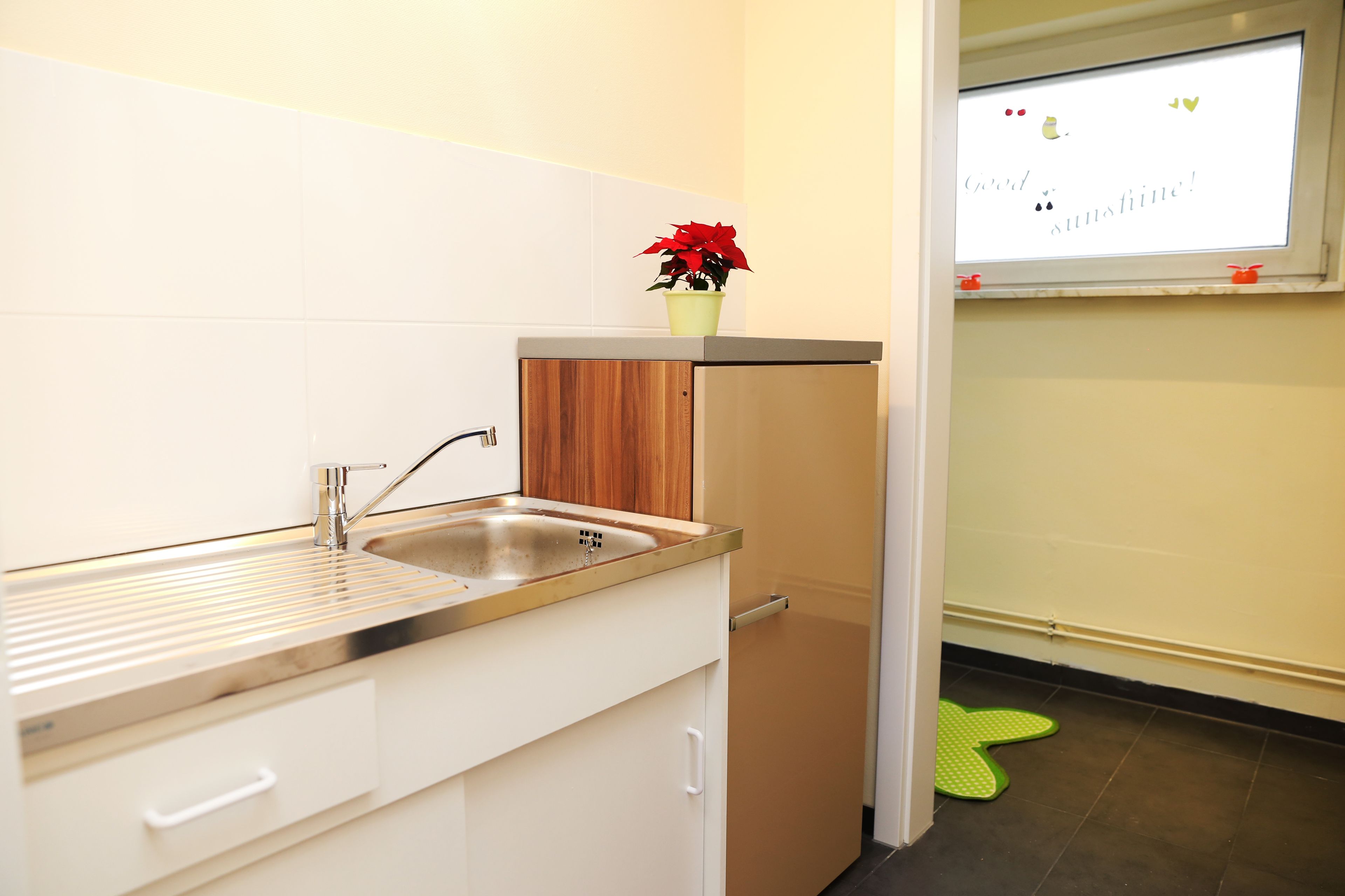 Basic Double Room | Private kitchenette | Full-sized fridge, coffee/tea maker, electric kettle
