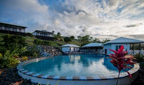 Outdoor pool, open 9:00 AM to 9:00 PM, pool loungers - Dua Dua Beach Resort (Rakiraki)