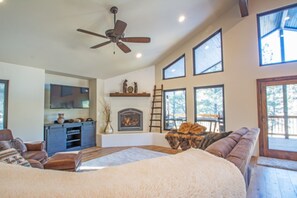 Luxury House, Multiple Beds, Non Smoking | Living room | TV, fireplace - Lucky 8 Luxury Home (Angel Fire)