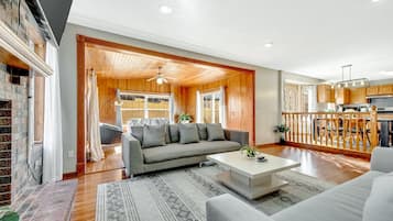 TV, fireplace, video games, Netflix