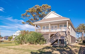 Exterior - K1529 Sunset Joy. UNOBSTRUCTED Soundfront Gem! Beautiful views, PETS OK, WIFI (Kill Devil Hills)