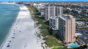 On the beach, sun-loungers, beach towels - Seawinds 801-Beachfront Condominium with Unbeatable Gulf front Views from Oversized Balcony! (Marco Island)