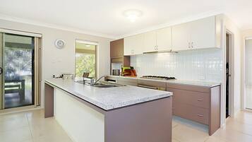 Fridge, microwave, oven, toaster