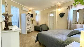 Iron/ironing board, travel crib, free WiFi, bed sheets