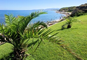 Beach nearby, sun-loungers
