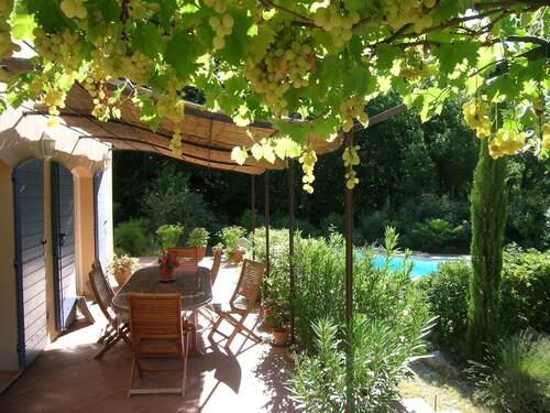 Bright Provencal farmhouse in Lorgues in quiet countryside with swimming pool and large garden