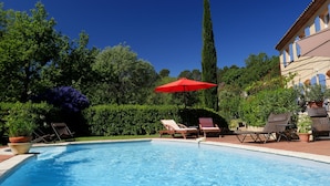 Outdoor pool - Bright Provencal farmhouse in Lorgues in quiet countryside with swimming pool and large garden (Lorgues)