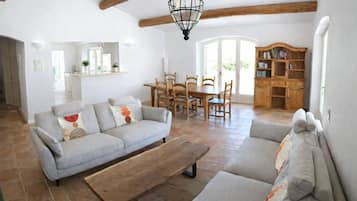 TV, DVD player, books