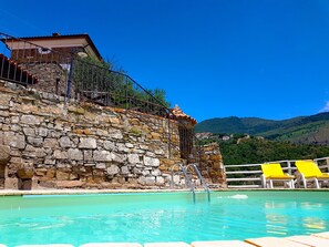 Outdoor pool - Amazing Classic Stone House: a green terrace overlooking sea, hill and mountain (San Mauro Cilento (SA))